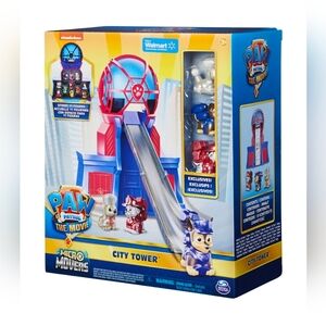 PAW Patrol, Micro Movers Movie City Tower Playset & Display Case w/3 Figures